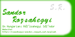 sandor rozsahegyi business card